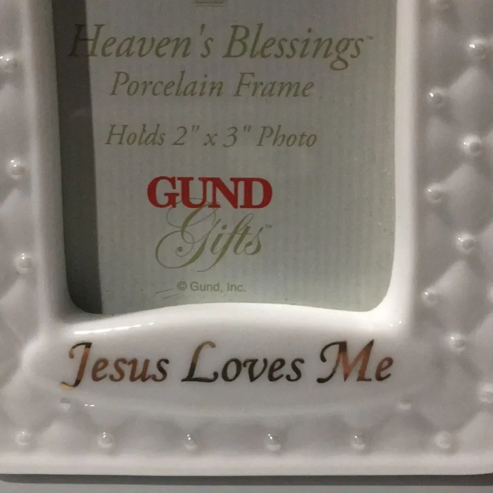 Jesus Loves Me Porcelain Photo Frame (2
